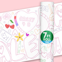 Happy Valentine’s Day - Coloring Table Runner - 7'