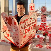 Happy Valentine's Day - Kids Valentine's Day Giant Greeting Card - Big Shaped Jumborific Card - 16.5 x 22 inches