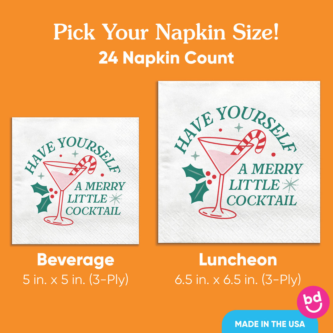 Napkins - Have Yourself a Merry Little Cocktail - 24 Ct