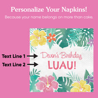 Custom Text Napkins -  Hawaiian Luau
