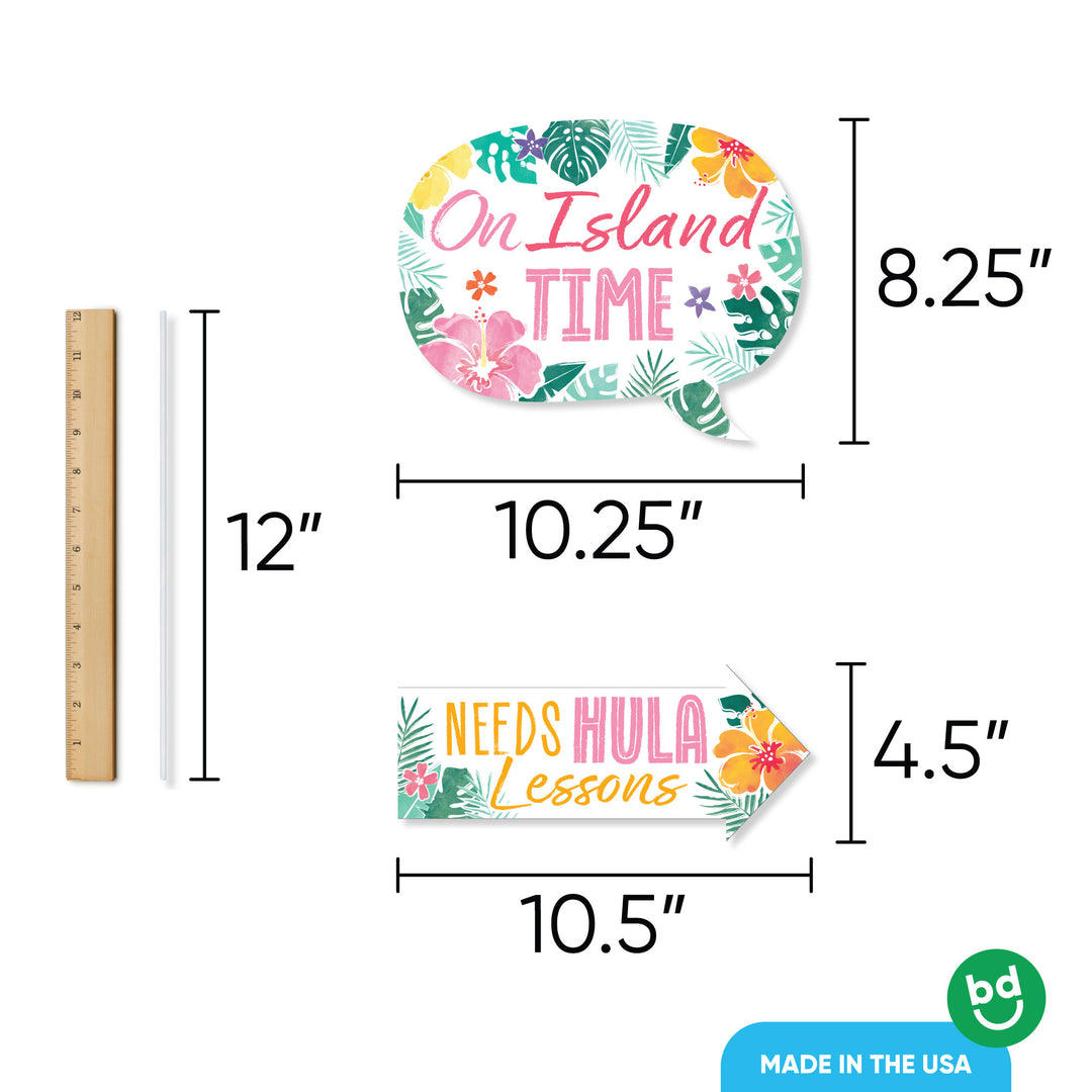 Hawaiian Luau Funny Photo Props - 10 Ct