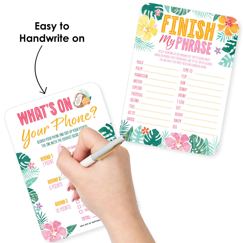 Hawaiian Luau Activity Duo Games - 20 Ct
