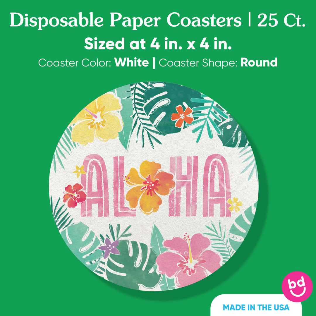 Drink Coasters - Hawaiian Luau - 25 Ct