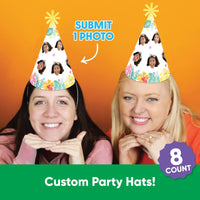 Custom Hawaiian Luau Cone Hat - 8 Ct