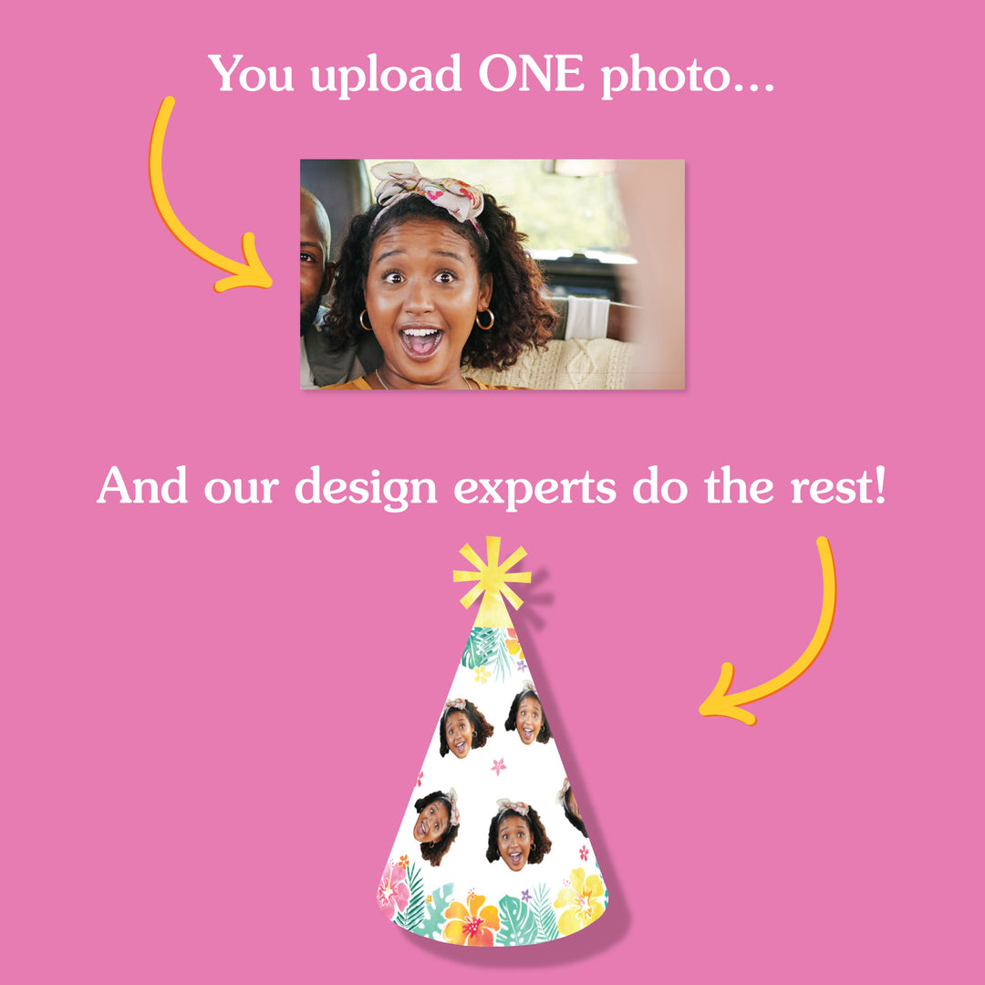 Custom Hawaiian Luau Cone Hat - 8 Ct