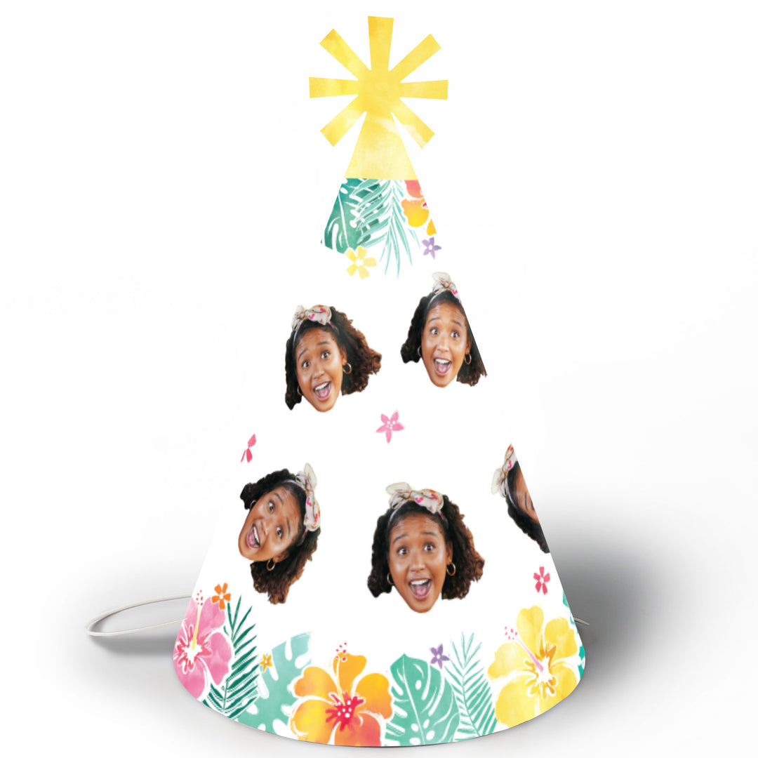 Custom Hawaiian Luau Cone Hat - 8 Ct