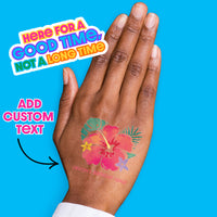 Custom Text Tattoo - Hawaiian Luau - 12 Ct