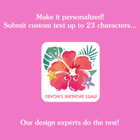 Custom Text Tattoo - Hawaiian Luau - 12 Ct