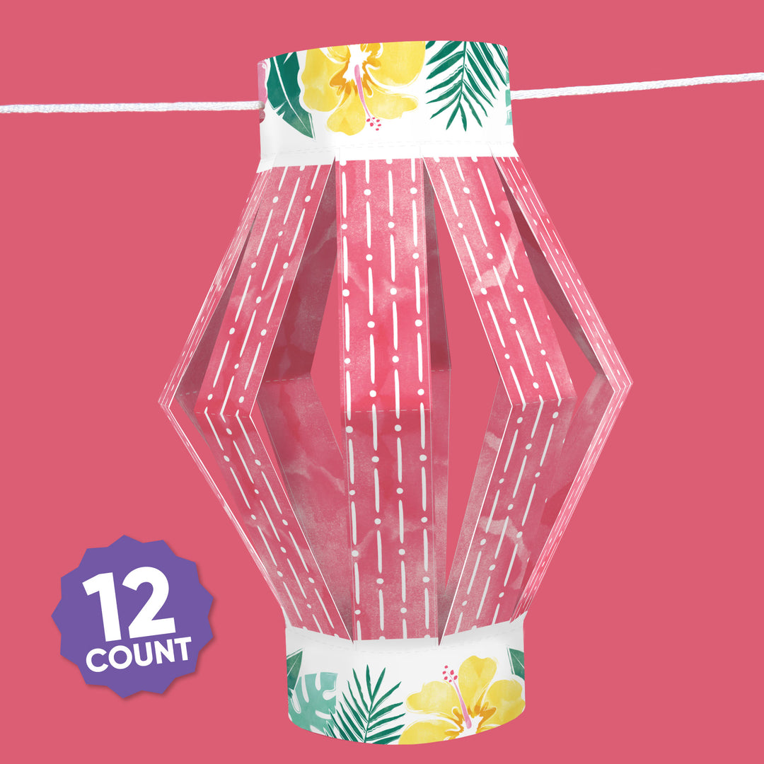 Hawaiian Luau Hanging Paper Lanterns