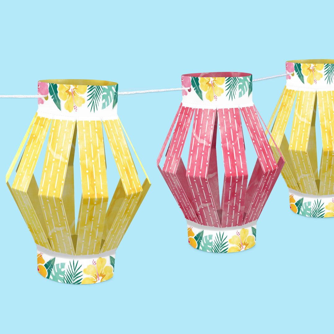 Hawaiian Luau Hanging Paper Lanterns