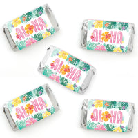 Hawaiian Luau Mini Candy Bar Wrapper Stickers - 40 Ct