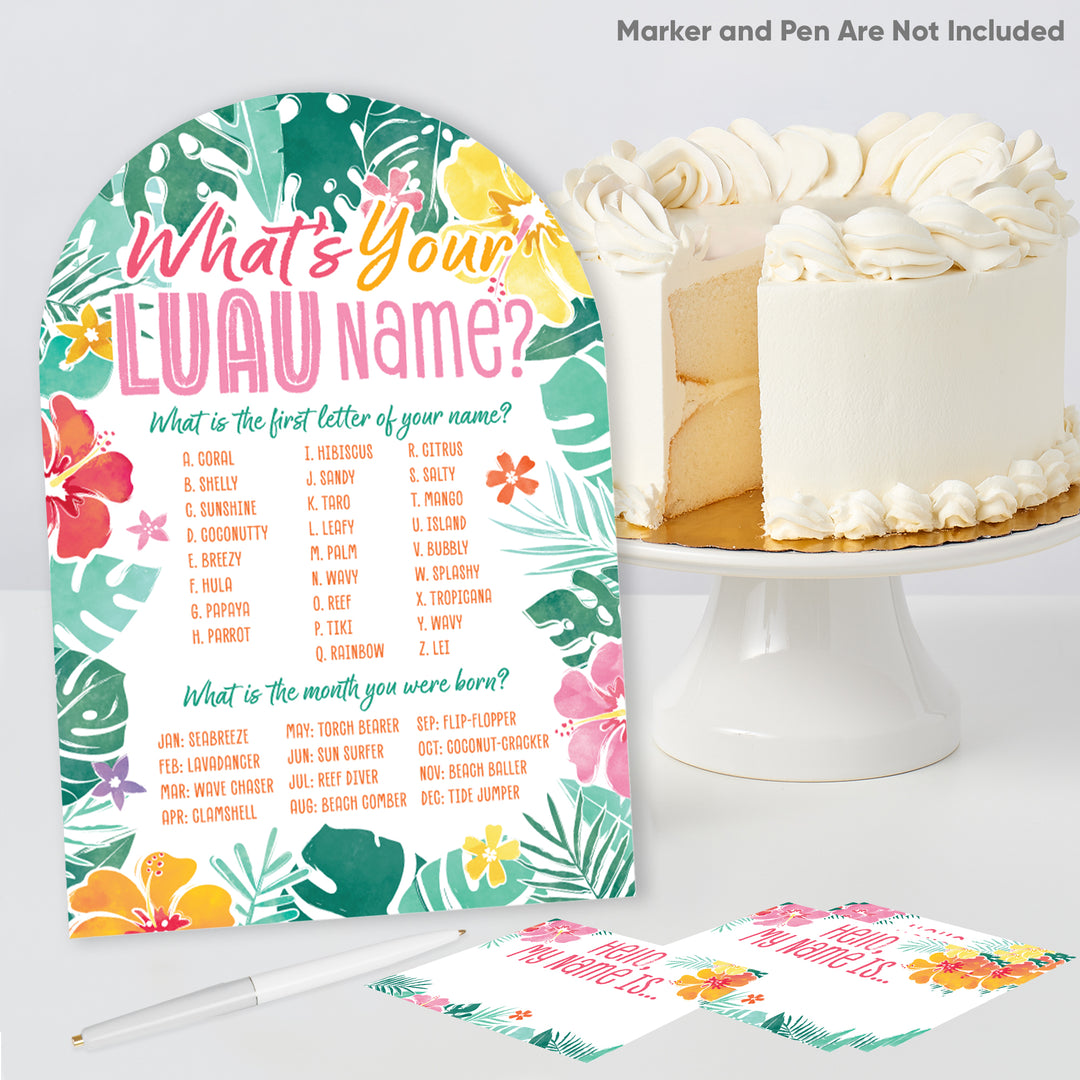 Hawaiian Luau What's Your Name Party Game