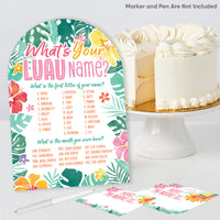 Hawaiian Luau What's Your Name Party Game