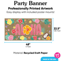 Hawaiian luau banner 48x22.5 inches with 8 poster mounts