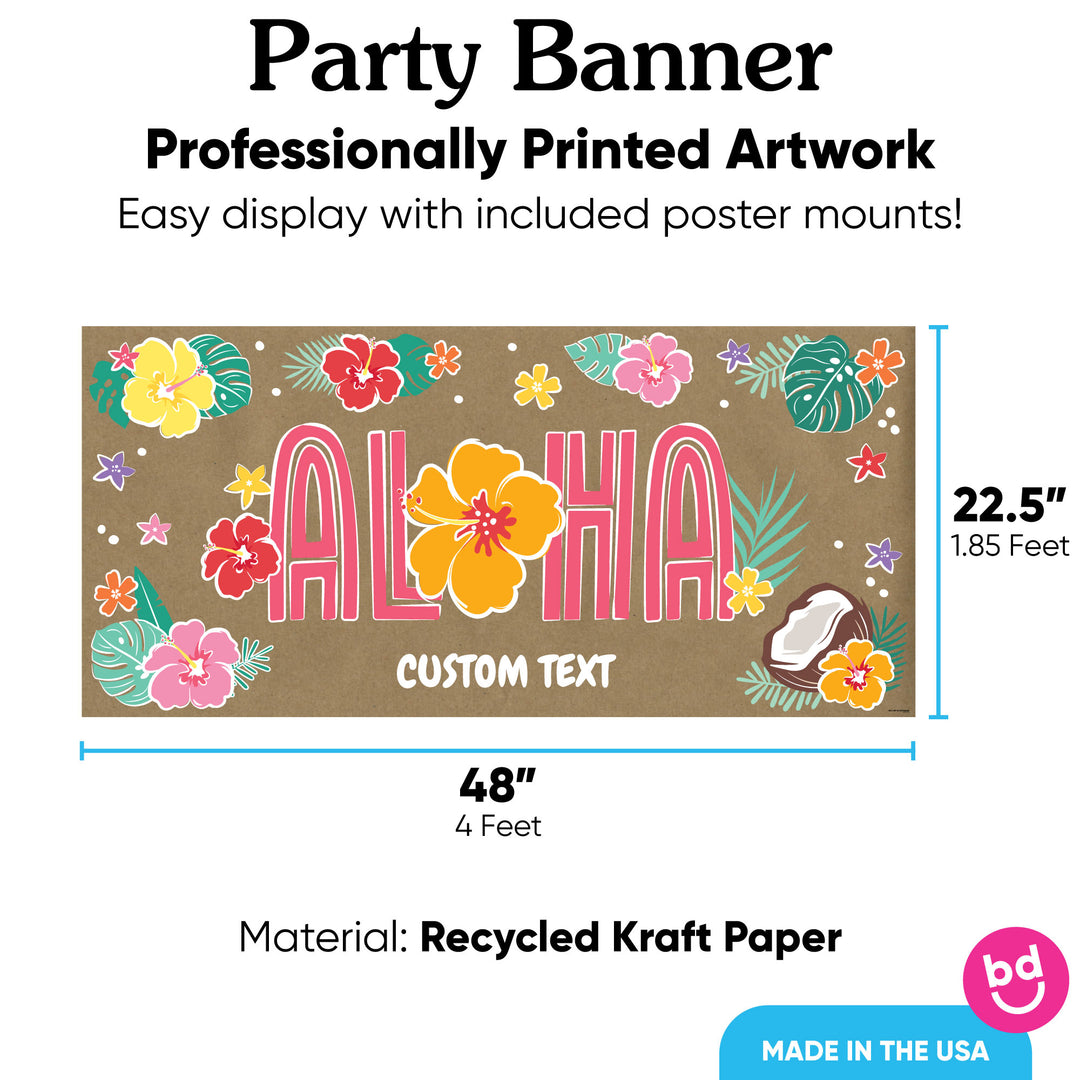 48x22.5 luau kraft banner with 8 included poster mounts