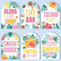 Hawaiian Luau Party Signs Set - 6 Ct