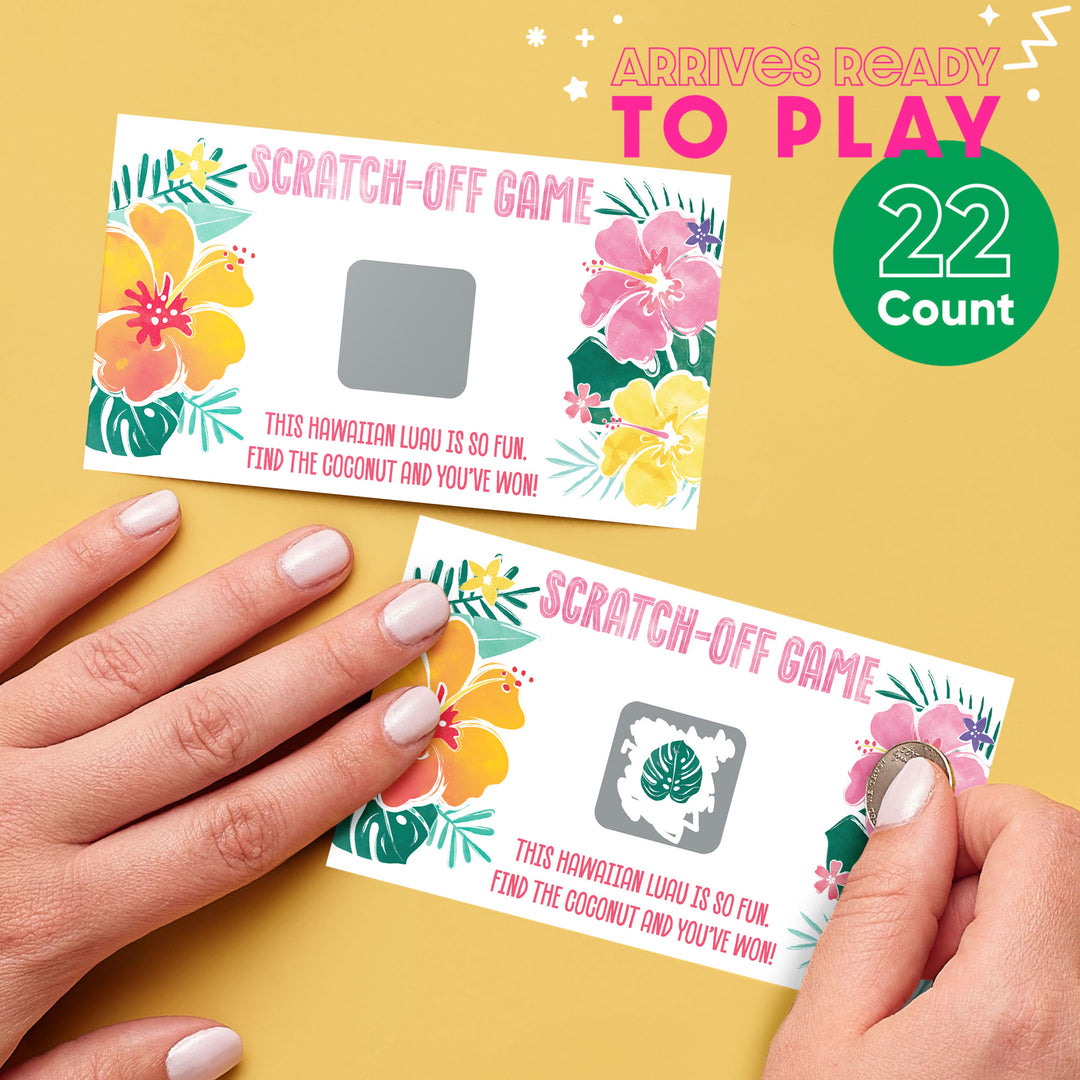 Hawaiian Luau Scratch Off Cards Game - 22 Ct