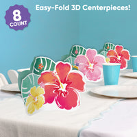 Hawaiian Luau 3D Centerpieces - 8 Ct
