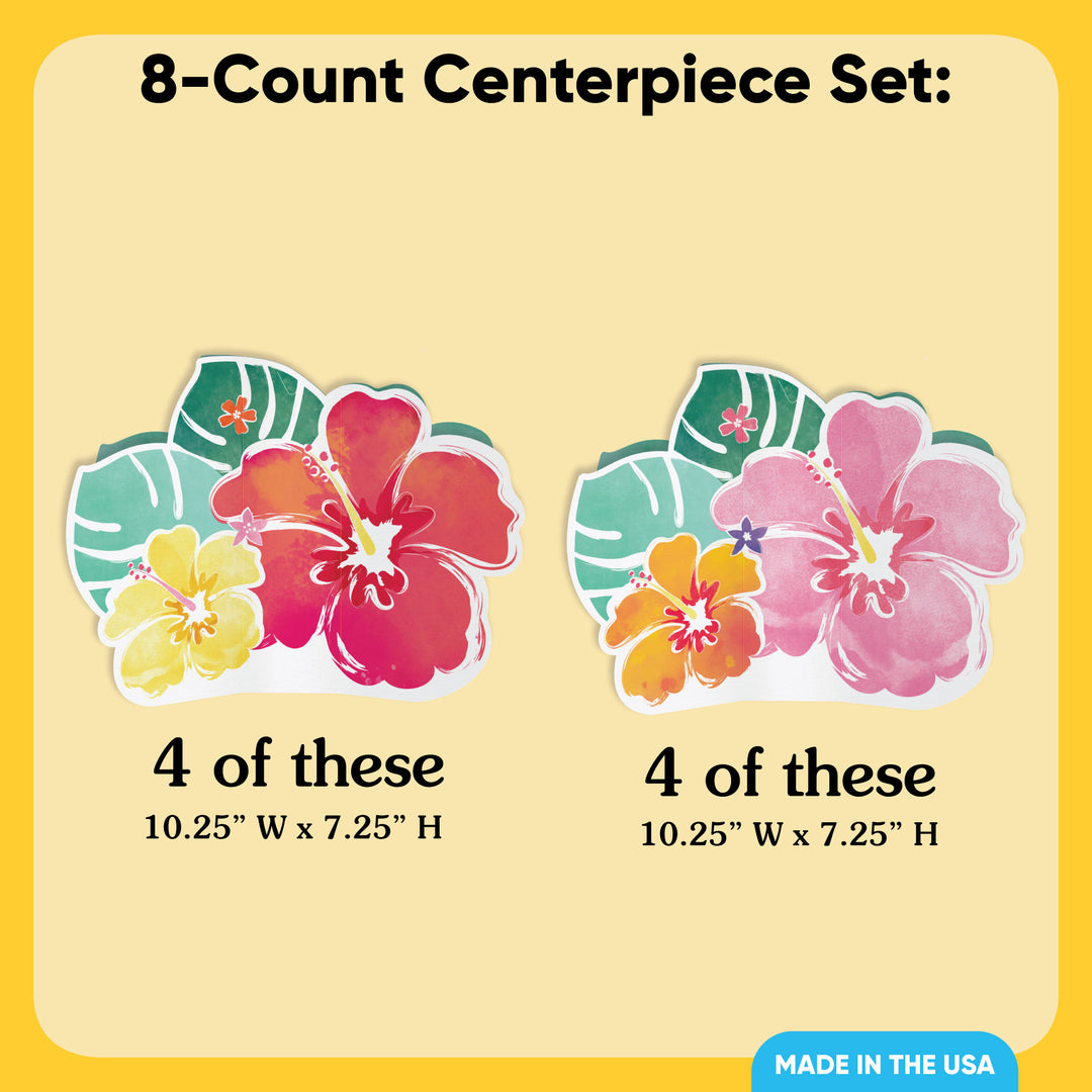 Hawaiian Luau 3D Centerpieces - 8 Ct
