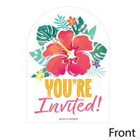 Hawaiian Luau Shaped Fill-In Invitations - 12 Ct