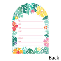 Hawaiian Luau Shaped Fill-In Invitations - 12 Ct