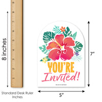 Hawaiian Luau Shaped Fill-In Invitations - 12 Ct