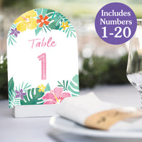 Hawaiian Luau Table Numbers - 20 Ct
