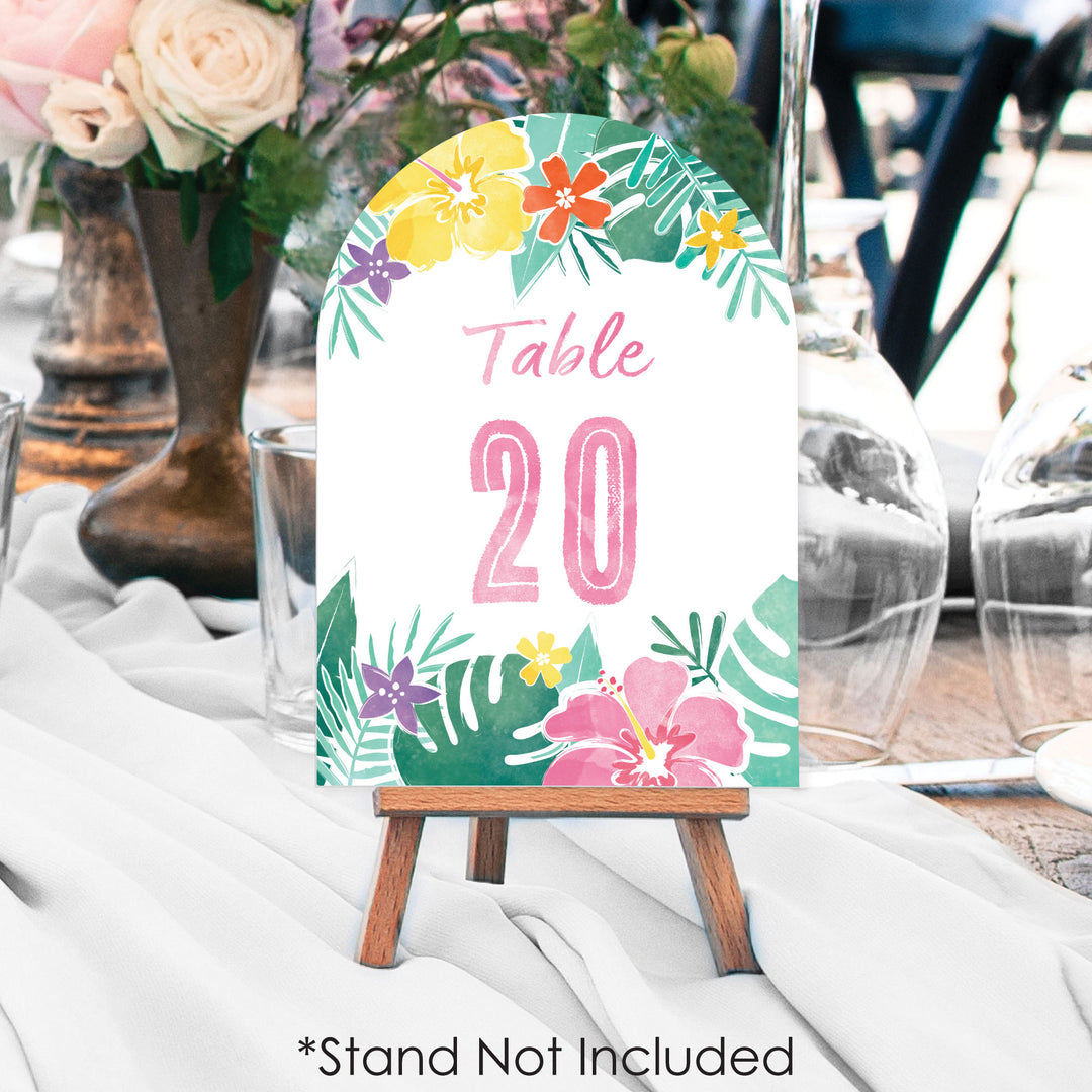 Hawaiian Luau Table Numbers - 20 Ct