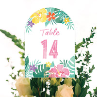 Hawaiian Luau Table Numbers - 20 Ct