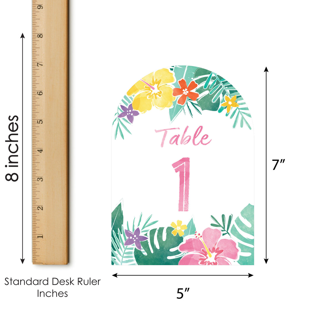 Hawaiian Luau Table Numbers - 20 Ct