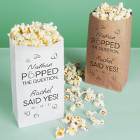Custom Text Popcorn Bags - He Popped The Question