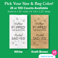 Custom Text Popcorn Bags - He Popped The Question