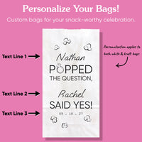 Custom Text Popcorn Bags - He Popped The Question