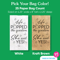 Popcorn Bags - He Popped The Question - 25 Ct