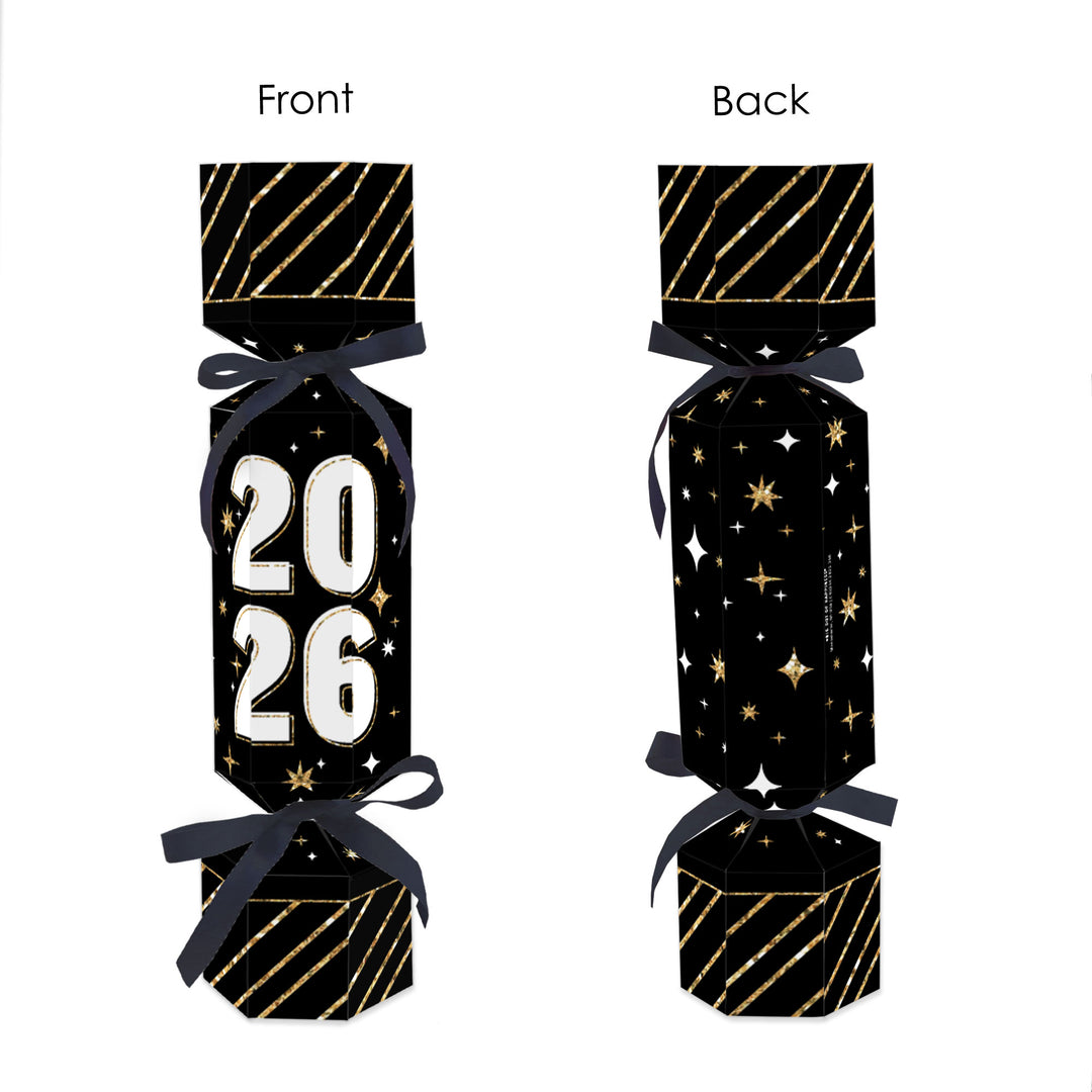 Hello New Year - No Snap 2026 NYE Party Table Favors - DIY Cracker Boxes - Set of 12