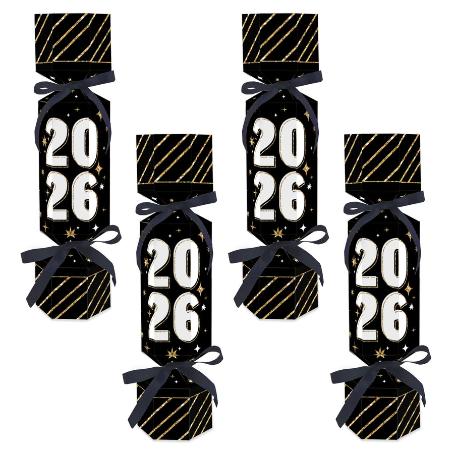 Hello New Year - No Snap 2026 NYE Party Table Favors - DIY Cracker Boxes - Set of 12