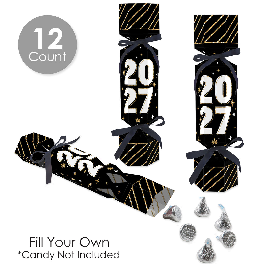 Hello New Year - No Snap 2027 NYE Party Table Favors - DIY Cracker Boxes - Set of 12