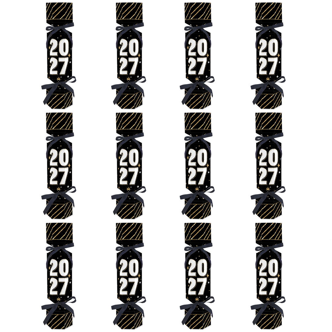 Hello New Year - No Snap 2027 NYE Party Table Favors - DIY Cracker Boxes - Set of 12