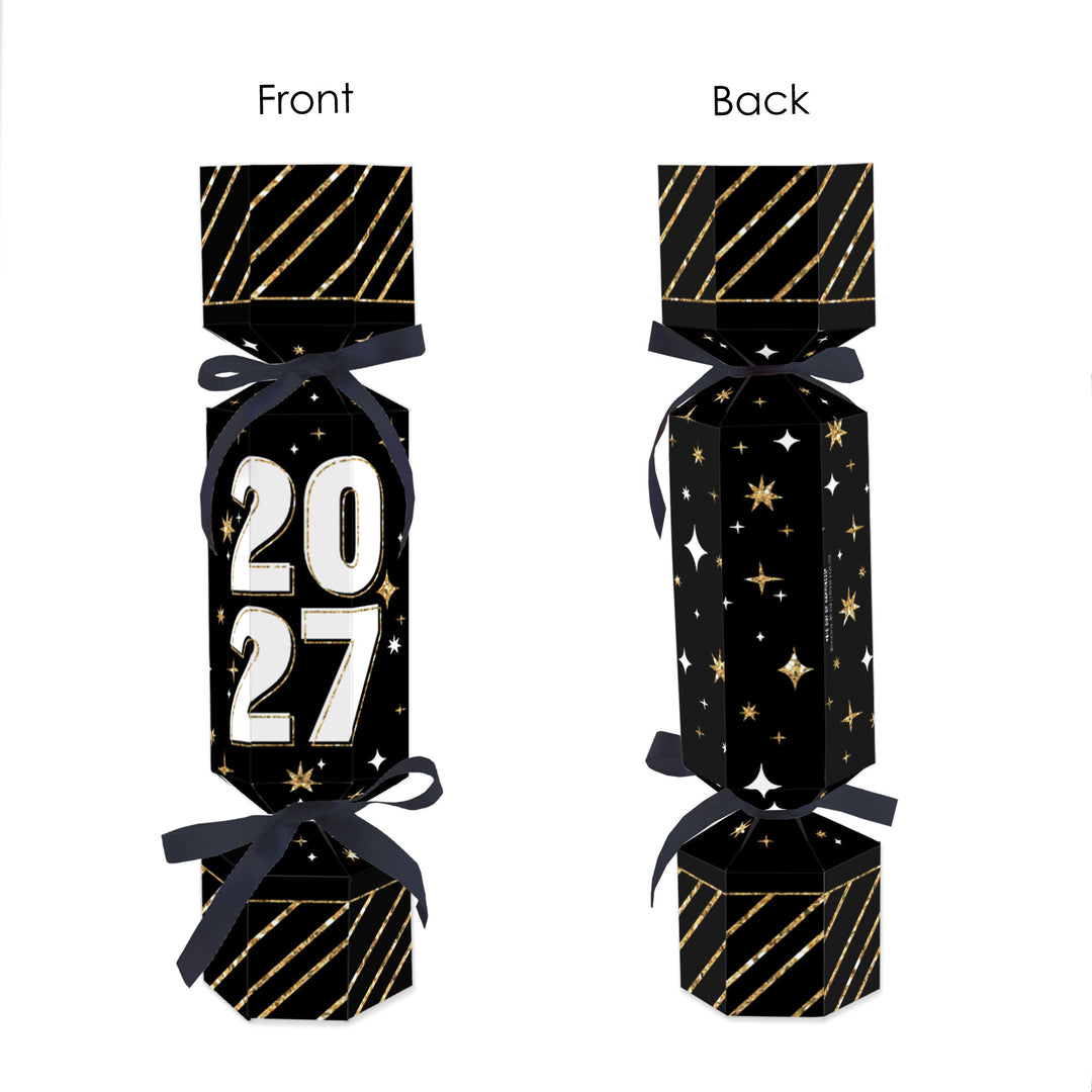 Hello New Year - No Snap 2027 NYE Party Table Favors - DIY Cracker Boxes - Set of 12