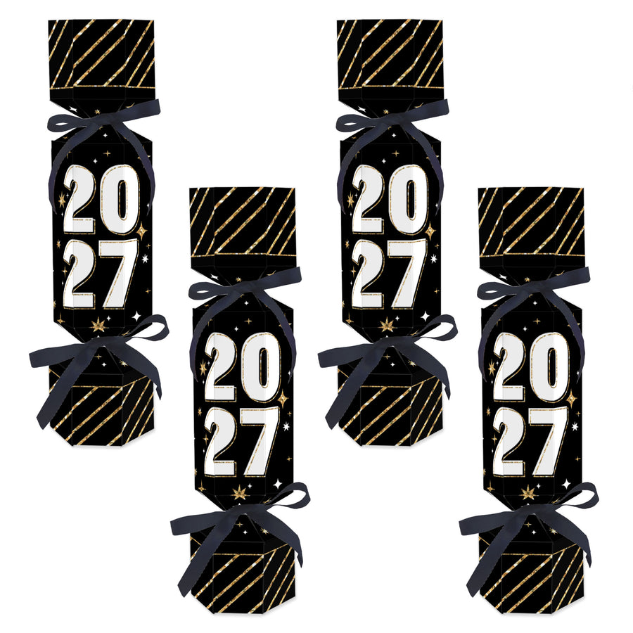 Hello New Year - No Snap 2027 NYE Party Table Favors - DIY Cracker Boxes - Set of 12