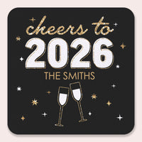 Custom Text Drink Coasters - Hello New Year - 25 Ct
