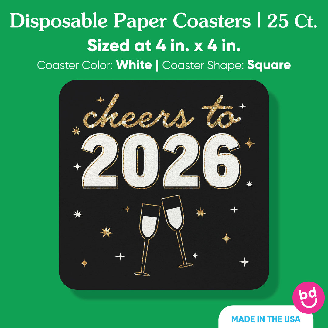 Drink Coasters - Hello New Year - 25 Ct