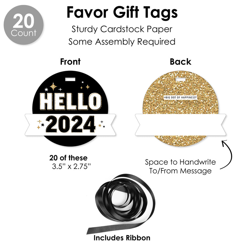 Hello New Year - 2024 NYE Party Favors and Cupcake Kit - Fabulous Favor Party Pack - 100 Pieces