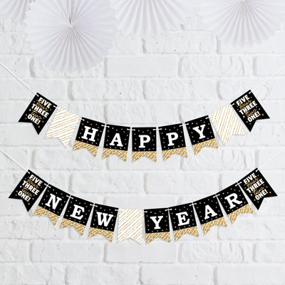 Hello New Year - NYE Party Mini Pennant Banner - Happy New Year