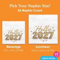 Napkins - Hello New Year - 24 Ct