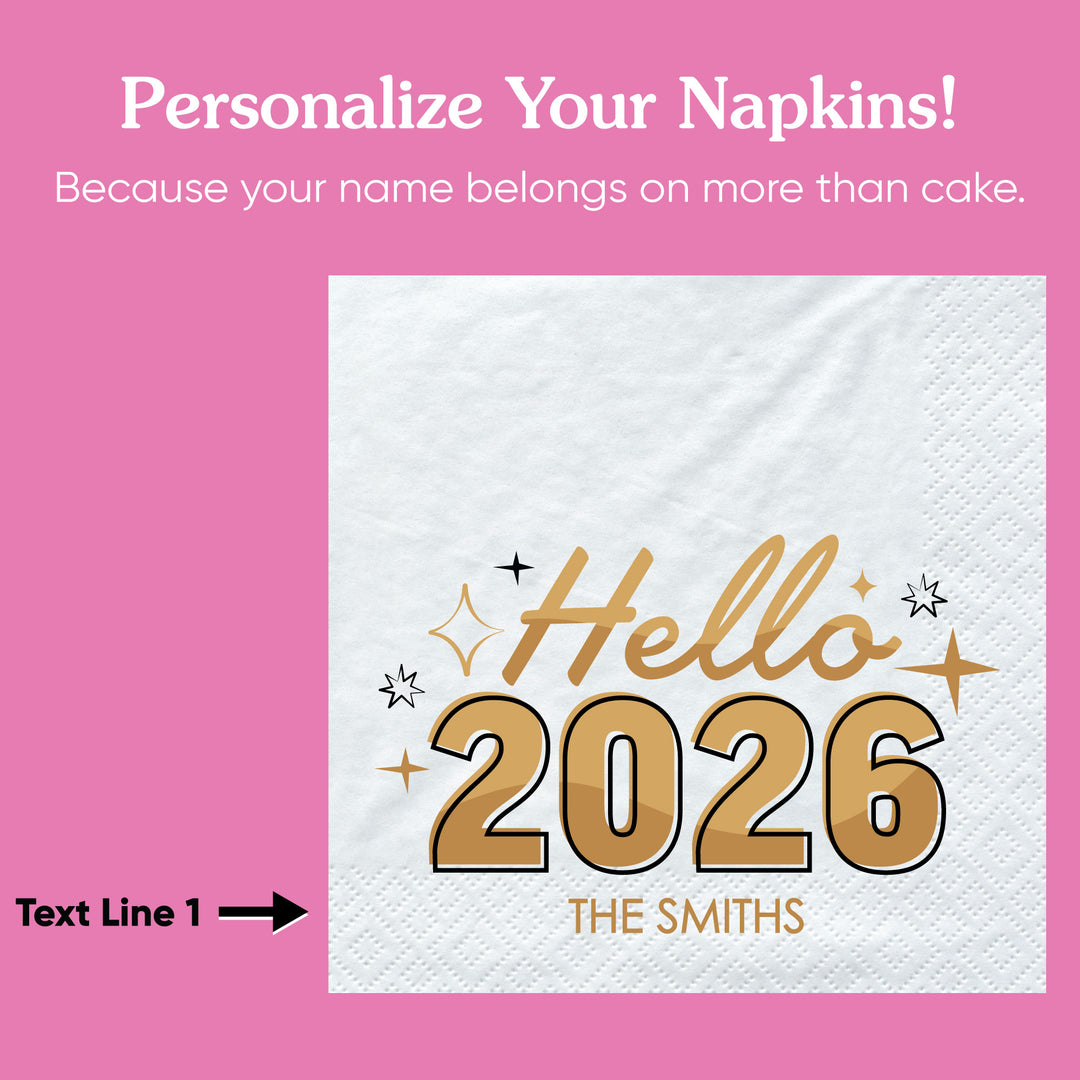 Custom Text - Hello New Year Napkins