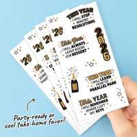 Happy New Year Resolution Temporary Tattoos - 120 Ct