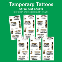 Happy New Year Resolution Temporary Tattoos - 120 Ct
