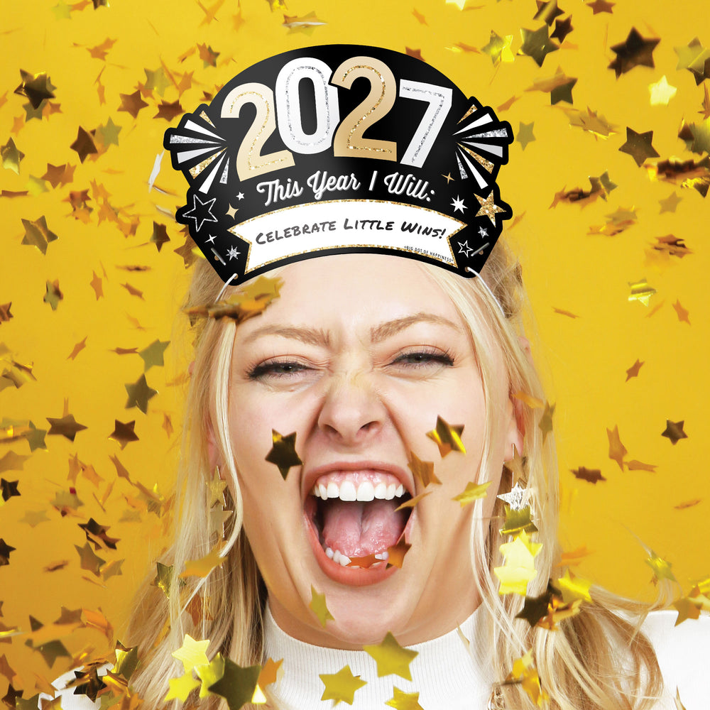 Hello New Year’s Eve Resolution Party Headbands - 16 Ct