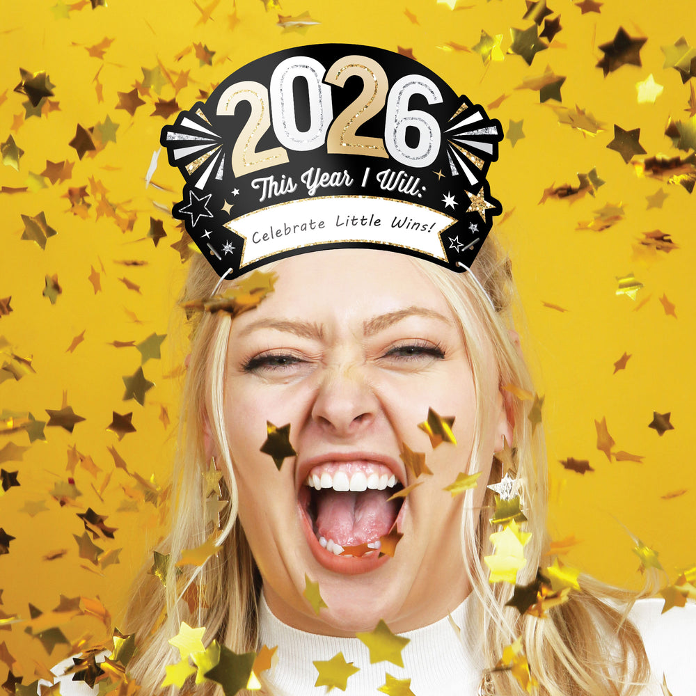 Hello New Year’s Eve Resolution Party Headbands - 16 Ct